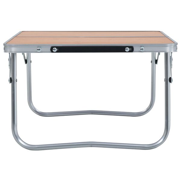 vidaXL Table pliable de camping Marron Aluminium 60x40 cm