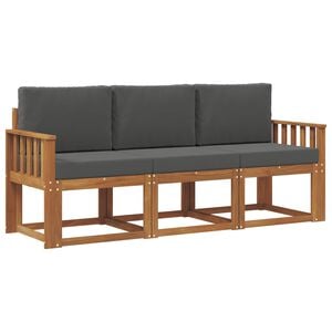 vidaXL Ensemble de canap&eacute;s d'ext&eacute;rieur 3 pcs Naturel et Anthracite