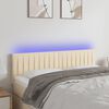 vidaXL T&ecirc;te de lit &agrave; LED Cr&egrave;me 144x5x78/88 cm Tissu