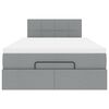 vidaXL Lit ottoman avec matelas gris clair 120x200 cm tissu
