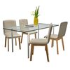 vidaXL Chaises &agrave; manger lot de 4 beige tissu et ch&ecirc;ne massif