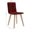 vidaXL Chaises &agrave; manger lot de 4 rouge bordeaux tissu