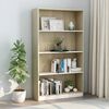 vidaXL Biblioth&egrave;que &agrave; 4 niveaux blanc et ch&ecirc;ne bois d'ing&eacute;nierie