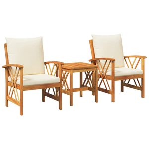 vidaXL Ensemble de canap&eacute; de jardin 3 pc Huile Naturelle