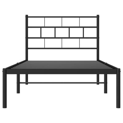 vidaXL Cadre de lit métal sans matelas avec tête de lit noir 107x203cm