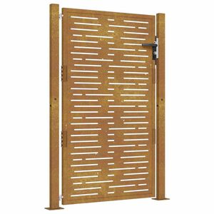 vidaXL Portail de jardin 100x150 cm en acier Corten, design carr&eacute;