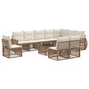 vidaXL Ensemble de canap&eacute; de jardin 11 pc Beige et blanc cr&egrave;me