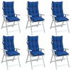 vidaXL Coussins de chaise &agrave; dossier haut lot de 6 bleu royal