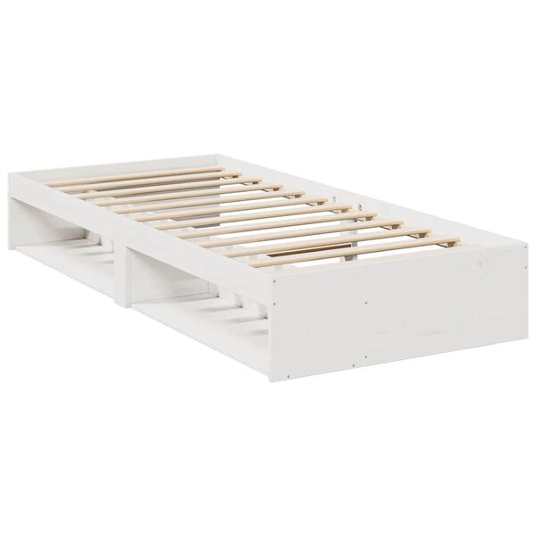 vidaXL Lit de jour avec matelas blanc 90x190 cm bois de pin massif