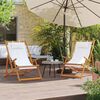 vidaXL Chaises de plage pliables lot de 2 cr&egrave;me tissu