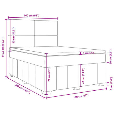 vidaXL Sommier à lattes de lit avec matelas Crème 160x200 cm Tissu