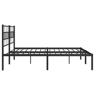 vidaXL Cadre de lit métal sans matelas avec tête de lit noir 193x203cm