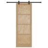 vidaXL Porte coulissante Naturel et Noir 83 x 232 cm Pin massif