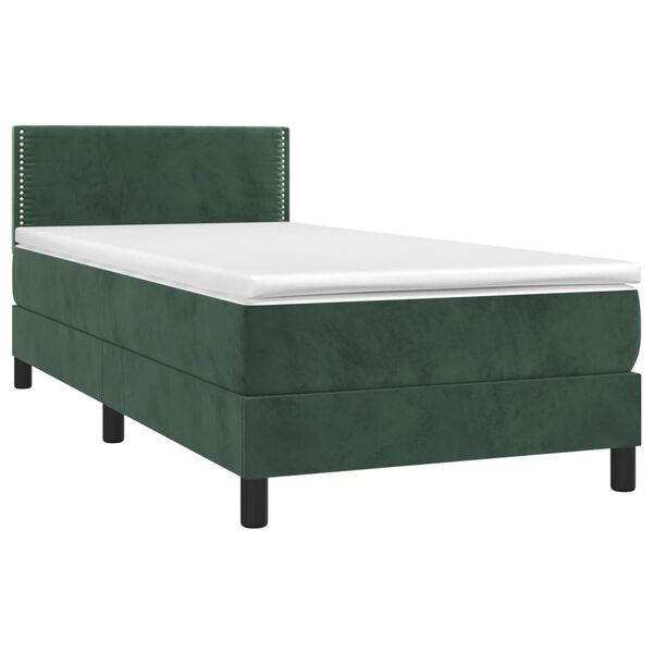 vidaXL Sommier &agrave; lattes de lit avec matelas Vert fonc&eacute; 100x200 cm