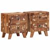 vidaXL Table de chevet 2 pcs 40x32x46 cm bois massif de r&eacute;cup&eacute;ration