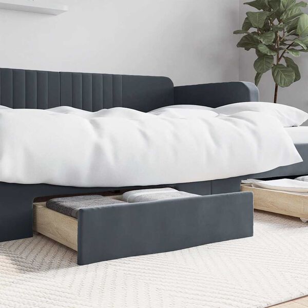 vidaXL Tiroirs de rangement dessous de lit 2 pcs gris fonc&eacute;