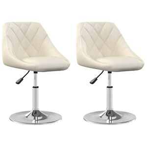 vidaXL Chaises pivotantes &agrave; manger lot de 2 Cr&egrave;me Velours