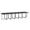 vidaXL Ensemble &agrave; manger de jardin coussins 19 pcs R&eacute;sine tress&eacute;e Gris