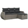 vidaXL Salon de jardin 4 pcs avec coussins gris r&eacute;sine tress&eacute;e
