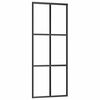 vidaXL Porte coulissante Verre ESG et aluminium 76x205 cm Noir