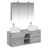 vidaXL Ensemble de mobilier de salle de bain 4 pc Sonoma gris