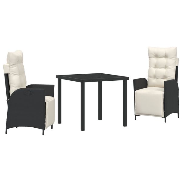 vidaXL Ensemble de salle &agrave; manger pour jardin 9 pcs Noir polyrotin
