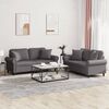 vidaXL Ensemble de canap&eacute;s 2 pcs avec coussins gris similicuir