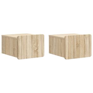 vidaXL Cabinet de chevet mural 2 pc Ch&ecirc;ne Sonoma 33 x 34,5 x 24 cm