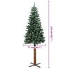 vidaXL Sapin de No&euml;l mince Vert 210 cm PVC et bois de pin massif