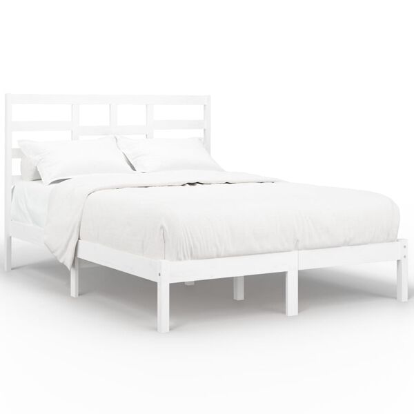 vidaXL Cadre de lit sans matelas blanc bois massif 160x200 cm