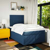vidaXL Sommier &agrave; lattes de lit avec matelas Bleu 120x200 cm Tissu