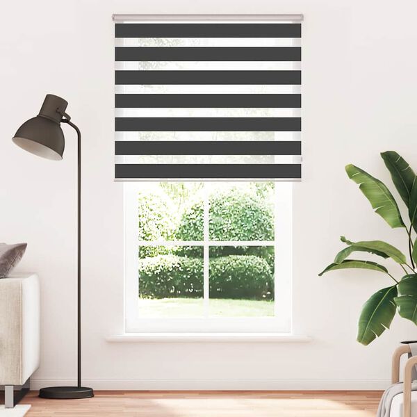 vidaXL Store z&egrave;bre noir 135x200 cm largeur du tissu 130,9 cm polyester