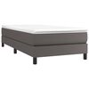 vidaXL Sommier &agrave; lattes de lit avec matelas Gris 90x200 cm Similicuir