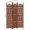 vidaXL Cloison de séparation 3 panneaux Marron 120x165cm Bois manguier