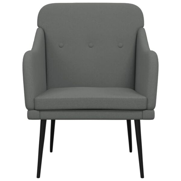 vidaXL Fauteuil Gris fonc&eacute; 63x76x80 cm Tissu