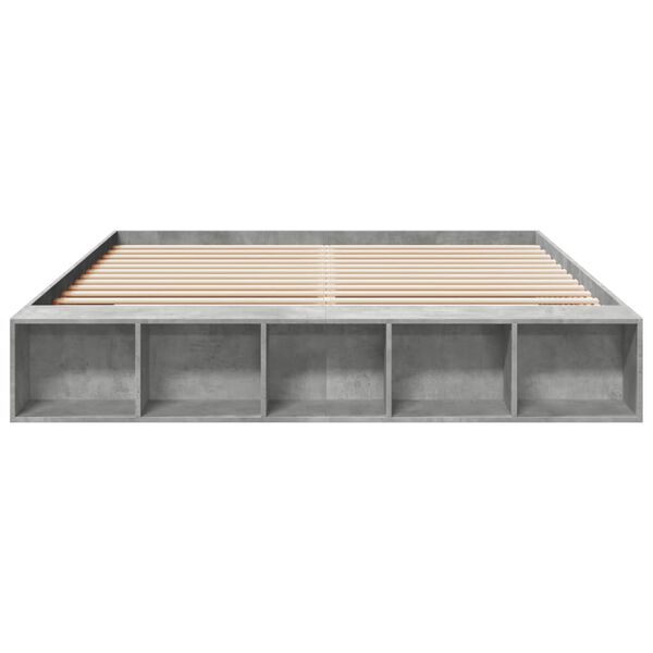 vidaXL Cadre de lit sans matelas gris b&eacute;ton 200x200 cm