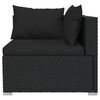 vidaXL Salon de jardin 7 pcs avec coussins R&eacute;sine tress&eacute;e Noir