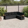 vidaXL Salon de jardin 6 pcs avec coussins noir r&eacute;sine tress&eacute;e