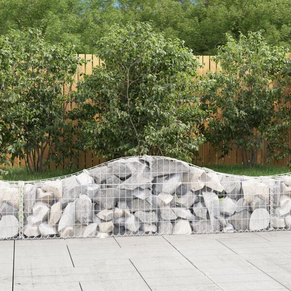 vidaXL Paniers &agrave; gabions arqu&eacute;s 14 pcs 200x30x40/60 cm Fer galvanis&eacute;