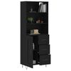 vidaXL Buffet haut Noir 69,5x34x180 cm Bois d'ing&eacute;nierie