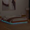 vidaXL Cadre de lit à LED sans matelas 150x200 cm bois massif