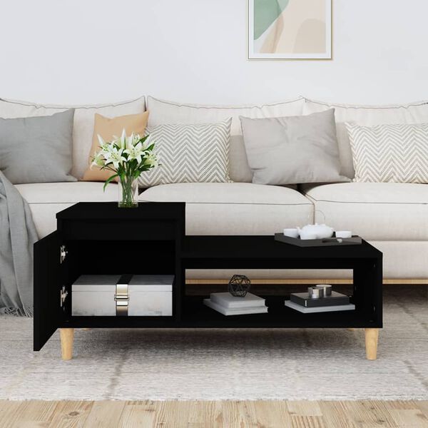 vidaXL Table basse Noir 100x50x45 cm Bois d'ing&eacute;nierie