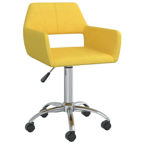 vidaXL Chaises pivotantes &agrave; manger lot de 2 jaune tissu