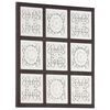 vidaXL Panneau mural sculpt&eacute; &agrave; la main MDF 60x60x1,5cm Marron et blanc