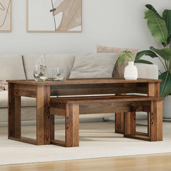 vidaXL Ensemble de tables basses 2 pcs Bois ancien Bois d'ing&eacute;nierie