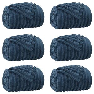 vidaXL Couvertures &agrave; jeter 6 pc Bleu marine 150 x 130 cm 2.85 kg