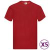 Fruit of the Loom T-shirts originaux 5 pcs Rouge S Coton