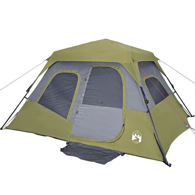 vidaXL Tente familiale 6 personnes vert libération rapide imperméable