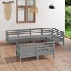 vidaXL Salon de jardin 7 pcs Bois de pin massif Gris