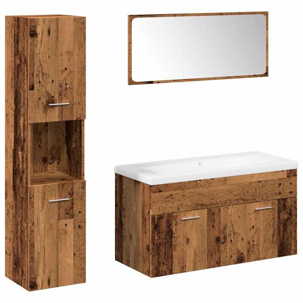 vidaXL Ensemble de meubles salle de bain 5 pcs bois d'ing&eacute;nierie